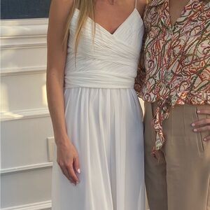 Mac Duggal White Sleeveless Jumpsuit